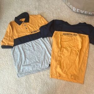 2 Kenneth Cole boys shirts. Never worn. One is a polo style, one is a tshirt.